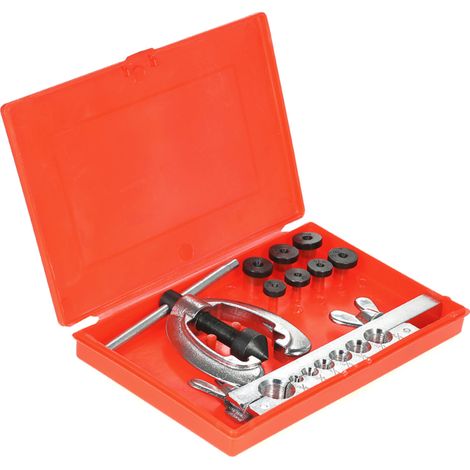Kit d'outils de 9 pièces pour évasement de tubes doubles, cintreuse, réparation de tuyaux, mécanicien, plombier, freins, évasements en aluminium, cuivre et laiton (1/5)
