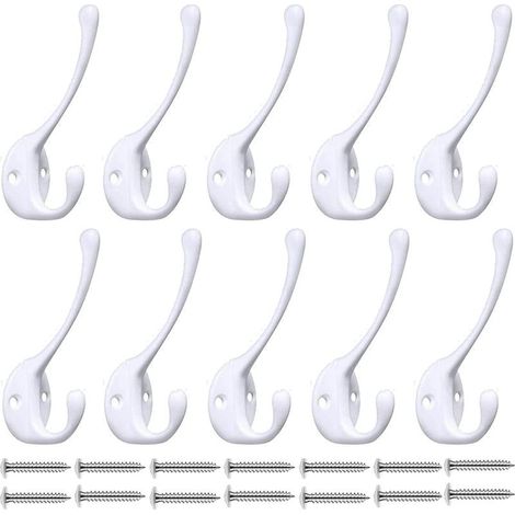 Coat Hooks for Wall - Heavy Duty Hanger (10 Pack), Premium Wall Hooks, Rustproof Metal Wall Hooks, Clothes Hat Hooks for Hallway, Entryway (1/5)