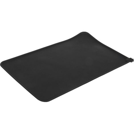 Schwarze, lebensmittelechte Silikon-Futtermatte für Katzen und Hunde, rutschfest, wiederverwendbar, Bodenschutz für Haustiere, langlebig und umweltfreundlich (1/5)
