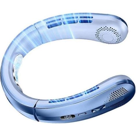 1 tragbarer, blattloser Ventilator, 100 Geschwindigkeitsstufen, Ozeanblau, für Büro und Reisen (1/5)
