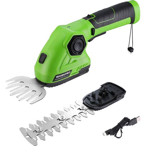 – Cisaille sculpte-haie et taille-herbes sans fil 7,2V – 2 lames interchangeables – Largeur de coupe 9,7 cm – Longueur de coupe 14 cm – Batterie lithium-ion (1/5)