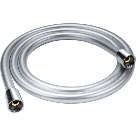 Tubo Doccia 160cm, YEAUPE Flessibile Doccia 1.6M in PVC (G1/2 pollici), Tubo Doccia da Anti Torsione, Argento/Cromo (1/5)
