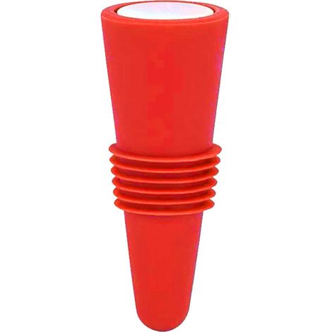 Bouchon À Bouteille - Silicone Alimentaire Et Acier Inoxydable - Pour Vin Et Boissons Non Pétillantes - 5 Couleurs - Lot De 5 (1/3)