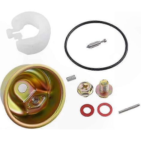 Kit de réparation de carburateur pour petits moteurs - Comprend pointeau, cuve, flotteur, joint, bague d'étanchéité et goupille pour l'entretien des tondeuses à gazon (1/5)
