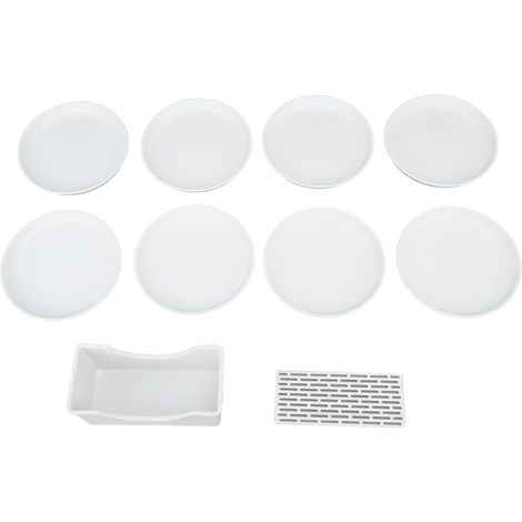 Lot de 8 assiettes à os rondes avec panier égouttoir, idéal pour apéritifs et déchets de table. (1/5)