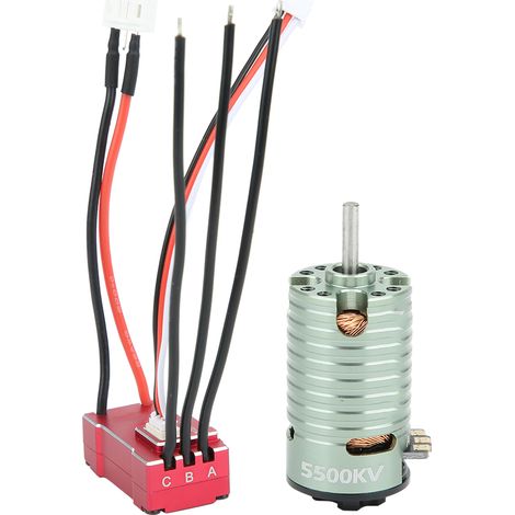 Moteur Brushless 1410 5500KV + ESC Rouge 18A pour Voiture RC - Pièce de Rechange Accessoire (1/5)