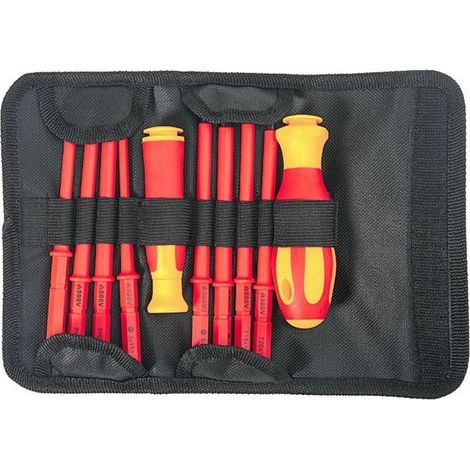 Jeu de 10 tournevis de précision Lames interchangeables à double isolation VDE Coffret d'outils électriques (1/4)