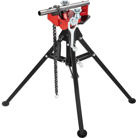 Étau à chaîne portable pour tubes de 3 à 127 mm sur trépied pliable en acier, idéal pour atelier et usage domestique. (1/5)