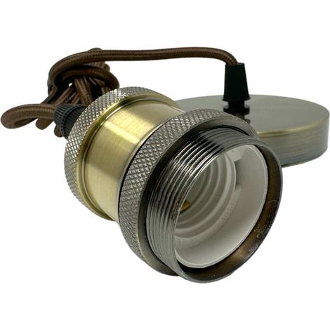 Portalampada a sospensione cavo in corda 2 metri vintage lampada da soffitto retrò per lampadine E27 bronzo