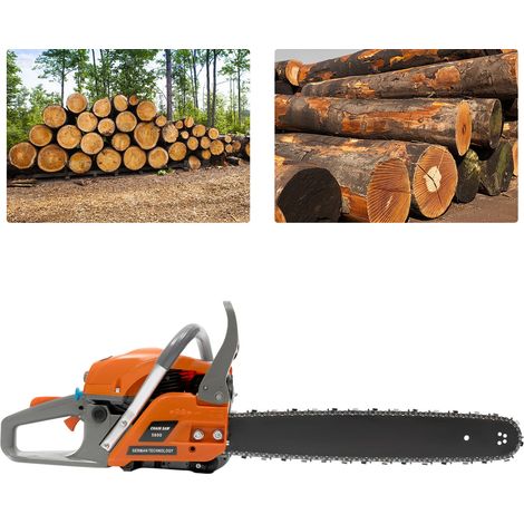 20-Zoll-Kettensäge, 58-cm³-Benzin-Kettensäge, 2-Takt-Handkettensäge zum Schneiden von Holz im Außenbereich, im Garten, auf dem Bauernhof und zu Hause