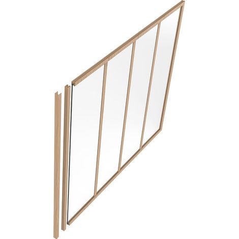 Vente-Unique – Poteau de terminaison pour verrière en aluminium – H105 cm – Naturel clair – Compatible avec verrières 105 cm – Montage intérieur