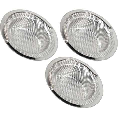 Lot de 3 paniers filtres en acier inoxydable pour évier