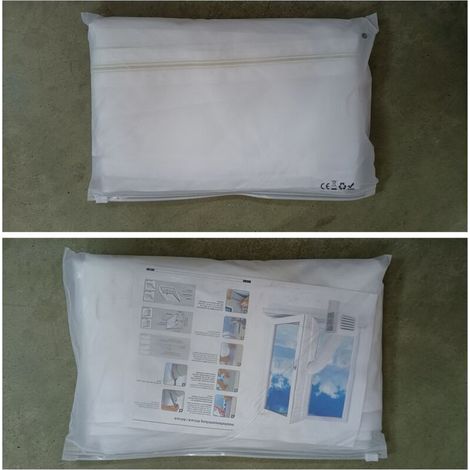AirLock Fensterdichtung für tragbare Klimaanlagen, flexibler Stoffdichtungsstreifen 400 cm mit Reißverschluss und Klebstoff (1/4)