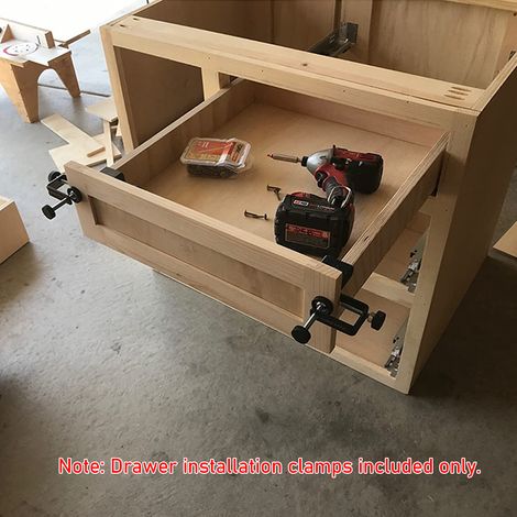 [JAMAIS UTILISÉ]Outil d'installation de tiroir, conception réglable, pinces de fixation pour panneau avant de tiroir, gabarit pour quincaillerie d'armoire, outils à main auxiliaires (1/2)
