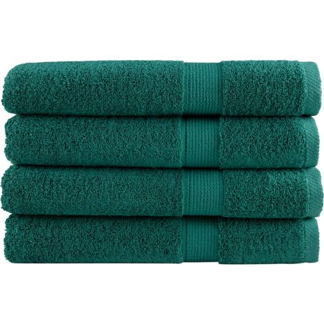 Serviettes de qualité supérieure SOLUND, lot de 4, vertes, 100 x 200 cm, 600 g/m²