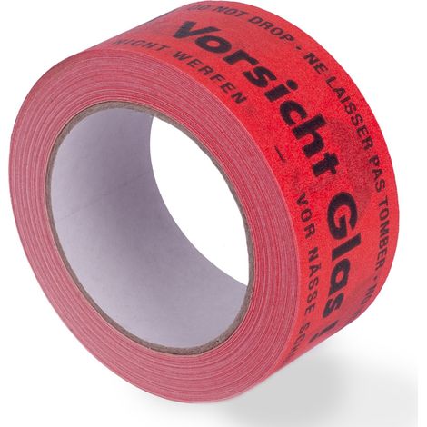 1944 Rollen Papier-Klebeband "Vorsicht Glas" nachhaltig Paketband Packband 50mm x 50m 135my braun /