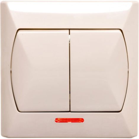 Akzent-Kerzenständerschalter mit Hintergrundbeleuchtung, beige ŁP-2AS/01
