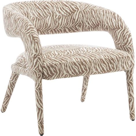 Fauteuil en tissu à motif zèbre Indira