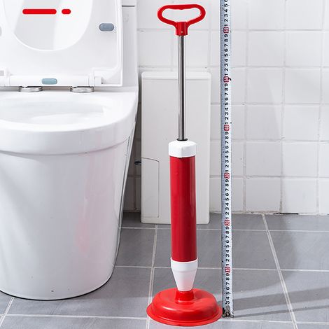 Luftpömpel zur Reinigung von Toiletten und Abflüssen, Hochdruck-Vakuumpumpe, spritzgeschützter, flexibler Kopf, ergonomischer Metallgriff (1/5)