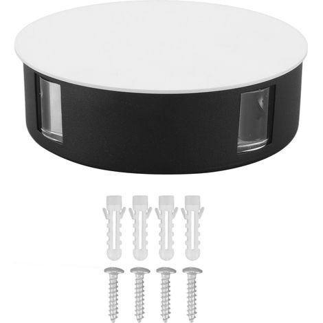 Moderne runde LED-Wandleuchte, 4-seitiger Abstrahlwinkel, 12 W hohe Helligkeit, sanftes Licht, wasserdicht, kreativ und individuell, Aluminium-LED-Wandleuchte, 85-265V für KTV (weißes Gehäuse)