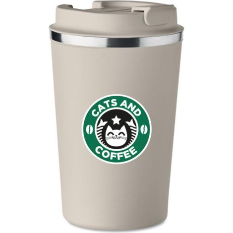 Taza térmica premium con estampado CATS COFFEE 350 ml KT079 (1/5)
