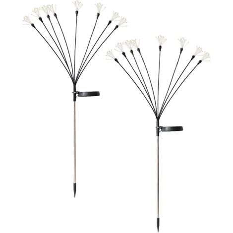 2-teiliges Solar-Gartenleuchten-Set mit LEDs, 8 Beleuchtungsmodi, wasserdicht, für Gärten, Rasenflächen, Terrassen, warmes Weihnachtslicht (1/5)