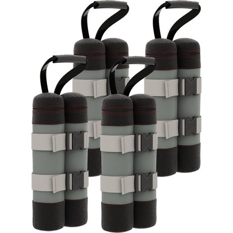 Sacs de sable pour tonnelles, lot de 4, 48 kg, sans sable, avec sangles de fixation, résistants aux intempéries, noirs