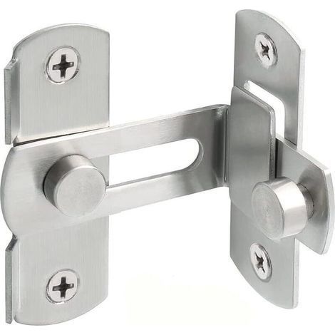 CSPARKV 1 PCS Verrou de porte à angle droit 90 degrés de grange coulissante en acier inoxydable, loquet de porte coulissante à rabat, Verrou de sécurité pour porte armoire à vin jardin arg (1/5)
