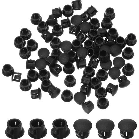 80 Pièces 8 mm/5/16 Bouchons en Plastique Noir (1/5)