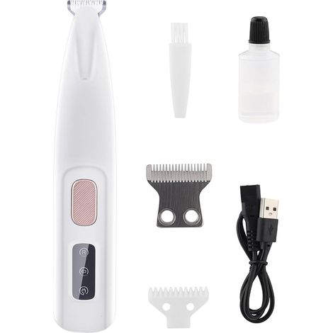 Tondeuse Pattes Chien Chat - Lames Acier Inoxydable 18 mm - LED Intégrée - Silencieuse - Étanche - USB Rechargeable - 1 Pièce