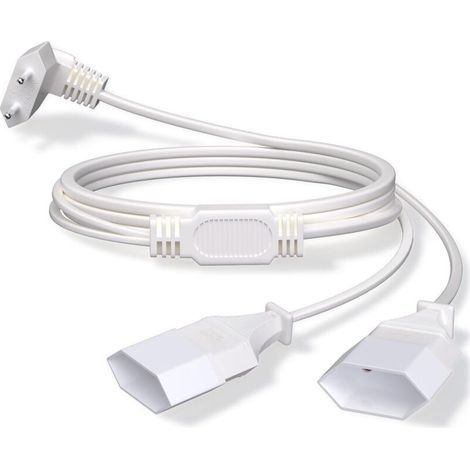 m Verlängerungskabel, Typ-C-Stecker, flach, 250 V/2,5 A für Computermonitor, Fernseher, PC, Projektorlampe – Weiß (1/5)