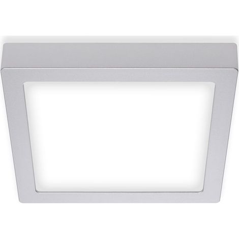 LED Aufbauleuchte Deckenlampe 4000K 16,5 W Quadratisch Chrom-Matt IP20 Briloner