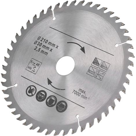 Lame de scie circulaire en carbure pour le travail du bois, scies à onglets, coupe bois et plastique, 8-1/4 po, 210 x 48 x 30 (1/5)