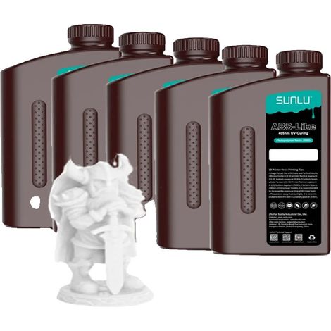 Resina per stampa 3D, lavabile con acqua, polimerizzazione UV rapida, bianca simile all'ABS (1/2)