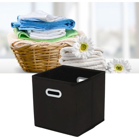 Boîte de rangement noire à tiroir ouvert, emballage individuel, boîte de rangement en tissu, boîte de rangement pour vêtements, organisateur de jouets et de vêtements, rangement pour sous-vêtements. (1/5)