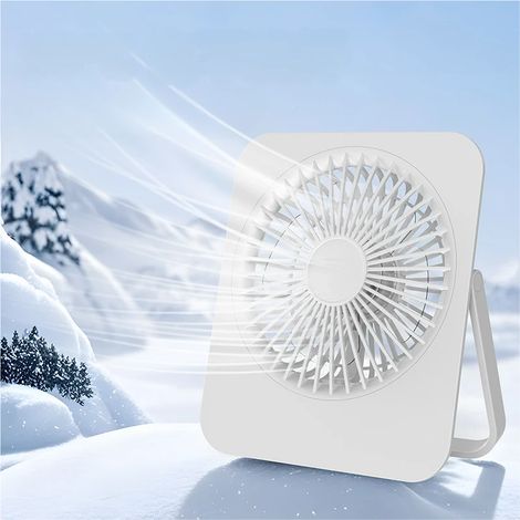 Petit ventilateur de bureau, vent fort, silencieux, extérieur, portable, fin, rechargeable par usb, mini ventilateur mural (1/5)