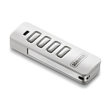 Mando a distancia emisor SOMMER Pearl 4018 blanco con botones gris acero inoxidable - SOMloq2 - 868 MHz - 4 canales - 4018V020