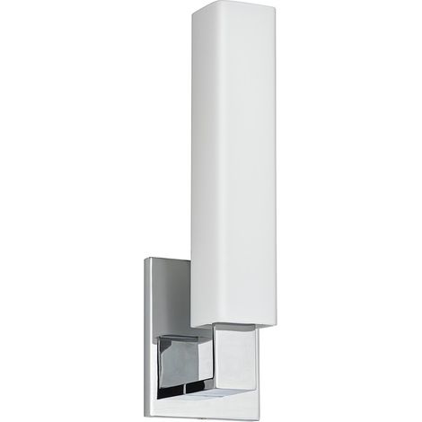 Livingston Support de bain 1 lumière chrome poli, verre
