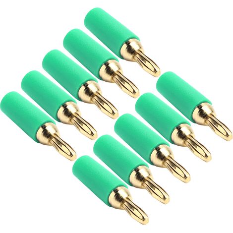 Lot de 10 connecteurs mâles soudables en laiton plaqué or de 2,5 mm (vert) (1/5)