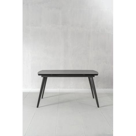 Table extensible avec plateau en céramique gris anthracite 140/170/200x90x76h cm (1/5)
