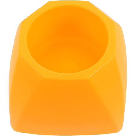 Brosse de cuvette de toilette avec base octogonale en plastique, porte-brosse et gobelet, 1 pcs, jaune, pour salle de bain