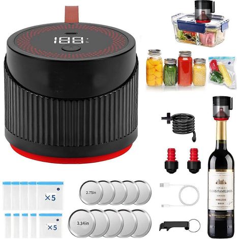 Mise sous vide électrique - 4-en-1 automatique - Sacs/bouteilles/contenants - Scelleuse (1/5)