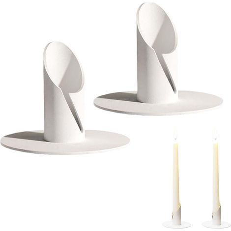 CCYKXA  Candlestick, 2 Pieces 2.2cm Candlestick for Dinner, Metal Candle Holders, Pillar Candle Holder, Vintage Chandelier, for Weddings, Christenings, Parties, Evenings, White