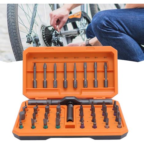 Juego de destornilladores de carraca multietapa con llaves de vaso fabricados en acero aleado S2 para mantenimiento automotriz y trabajos de bricolaje – 41 accesorios con estuche de transporte (1/5)