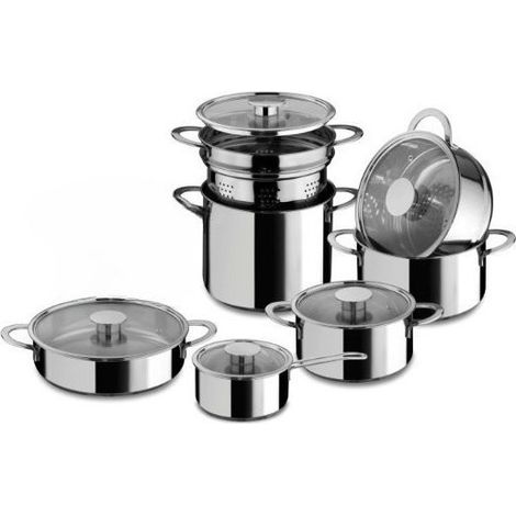MEPRA Batteria Di Pentole Gourmet Inox 12 Pezzi