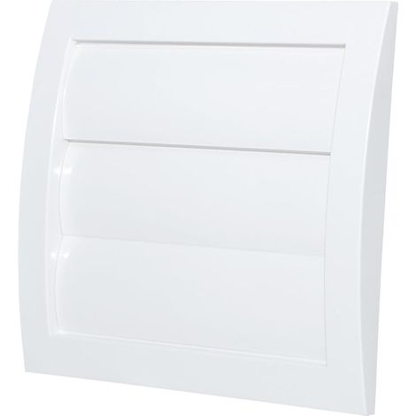 L3 air vent grille, diameter 100 mm, white, with gravity slats, blinds and mosquito net, made of ABS plastic, weatherproof, insect protection, movable slats, check valve, air vent valve (1/3)