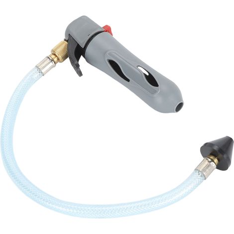 Pistolet de débouchage fileté, efficace et polyvalent, à cartouche de CO2, avec tuyau flexible pour conduites de condensation de climatisation (gris). (1/5)