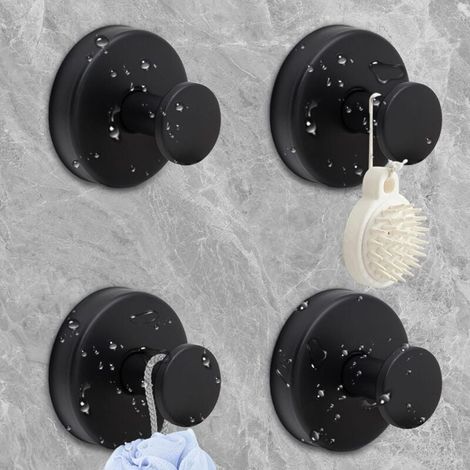 Pack of 5 bathroom hooks with suction cups, load capacity 5 kg, reusable towel holder with suction cup, wall hook without drilling, strong multifunctional hook for bathrobe, loofah, coat MUMU (1/4)