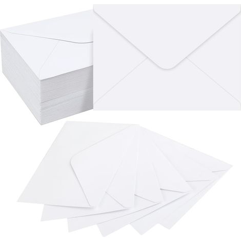 100 pièces Enveloppes Blanches en Papier Kraft B6 13×18 - Enveloppes Mariage, 120g/m² Papier Kraft Blanc, avec Fermeture Gomme, pour Cartes de Vœux, Invitations, Cartes d'Anniversaire etc (1/5)
