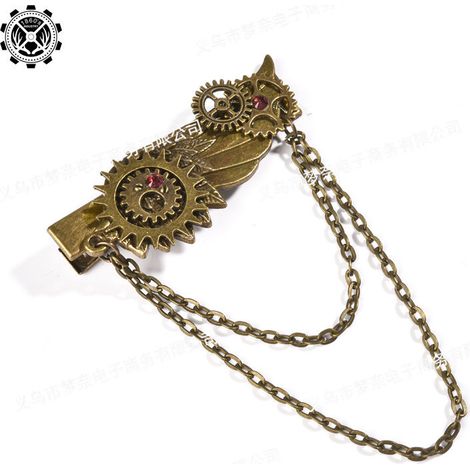 Steampunk Retro Wing Hair Clip Gothic Girl Gear Chain Headwear Duckbill Clip Metal Alloy Hairpin (1/5)